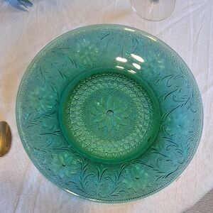 Vintage Green Glass Plate